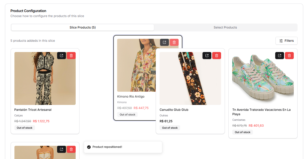 Arrastar Produtos - Estado Inicial