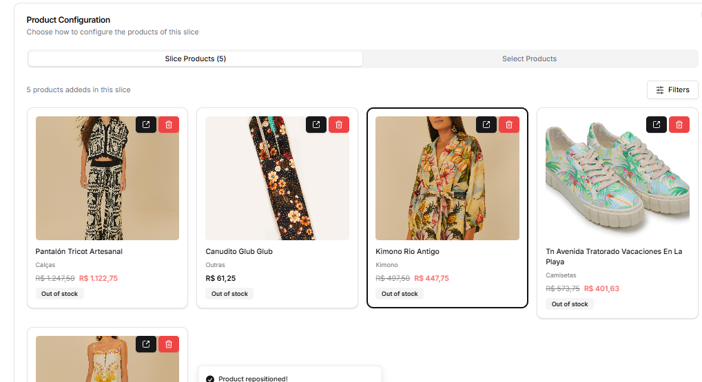 Arrastar Produtos - Organizado